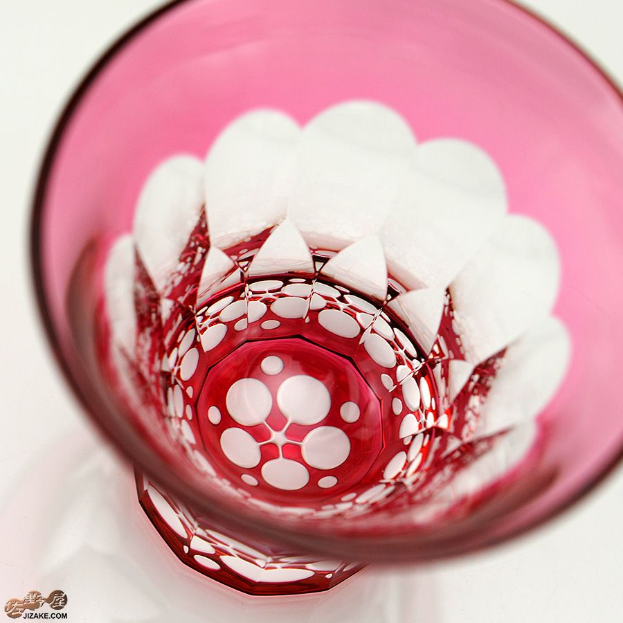 木箱入】八千代切子 万華鏡 杯(紅梅柄) LS19759SAU-C694-S1 | 日本酒