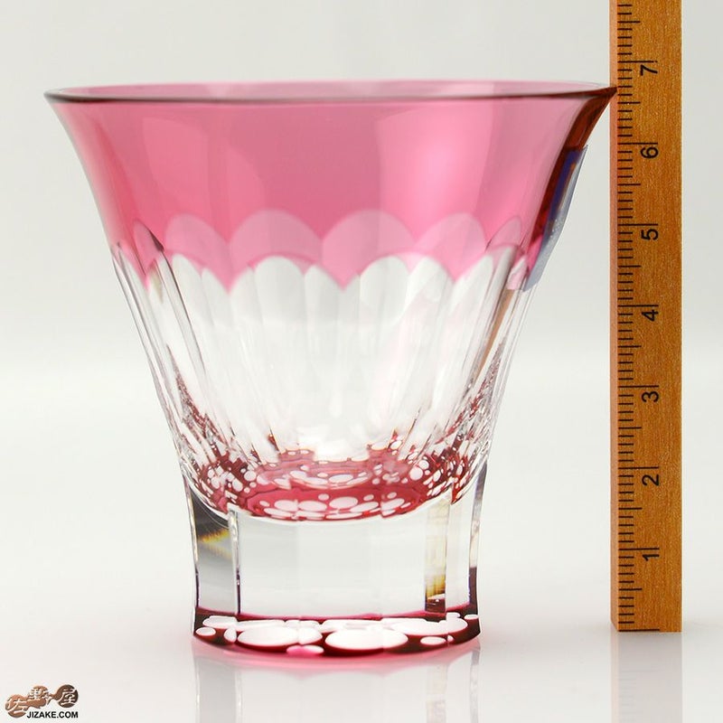 木箱入】八千代切子 万華鏡 杯(紅梅柄) LS19759SAU-C694-S1 | 日本酒 