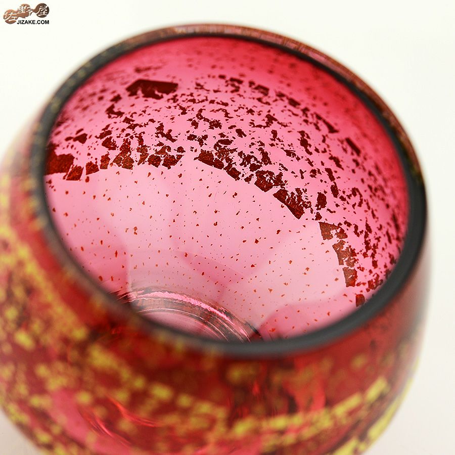 木箱入】江戸硝子　紅玻璃(べにはり)　冷酒杯(純米酒)　LS19610RAU