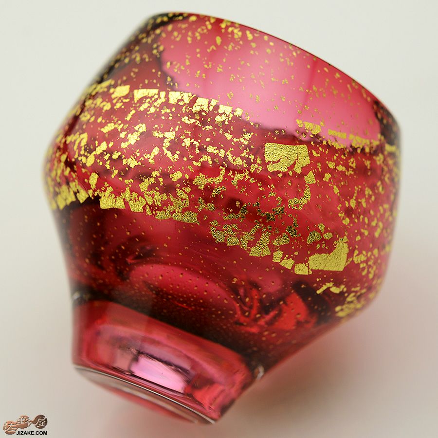 木箱入】江戸硝子 紅玻璃(べにはり) 冷酒杯(純米酒) LS19610RAU