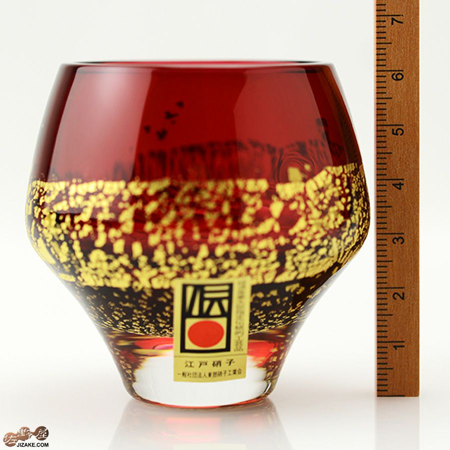 木箱入】江戸硝子 紅玻璃(べにはり) 冷酒杯(純米酒) LS19610RAU