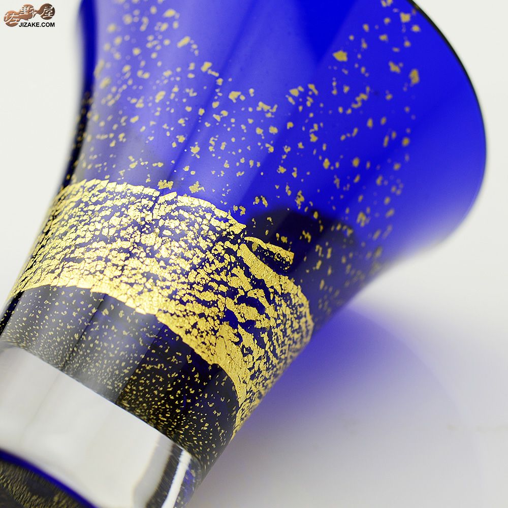 【木箱入】江戸硝子　瑠璃玻璃(るりはり)　冷酒杯　LS19617RULM