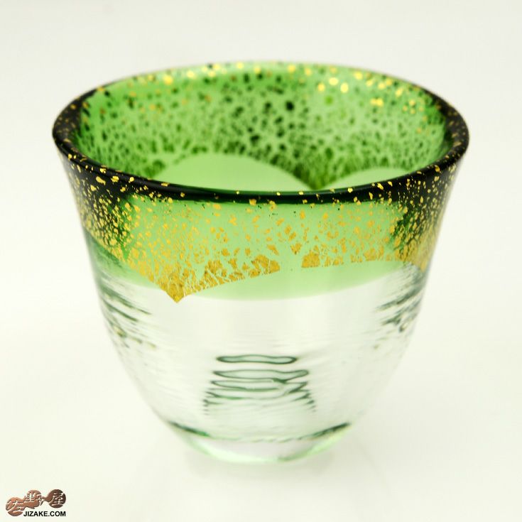 箱入】和がらす温(おん) 酒杯 緑・金箔 42140TS-G-WHDG | 日本酒専門店