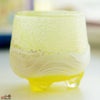 【箱入】風のしらべ　新緑　底イエロー 酒盃　ガラス作家　伊藤泰三　SUN GLASS STUDIO KYOTO