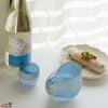 【箱入】風のしらべ　サファイアブルー　底-色変　片口　伊藤泰三　SUN GLASS STUDIO KYOTO