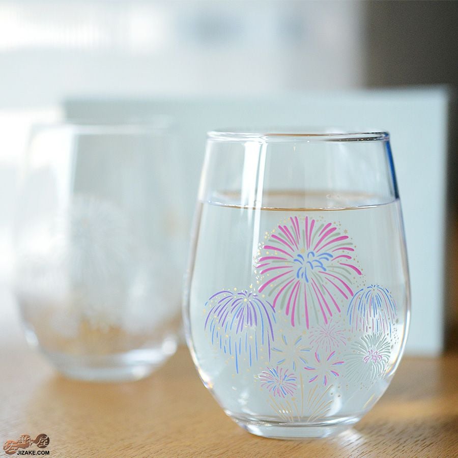 【箱入】冷感花火　フリーグラス　ペアセット 盃　杯