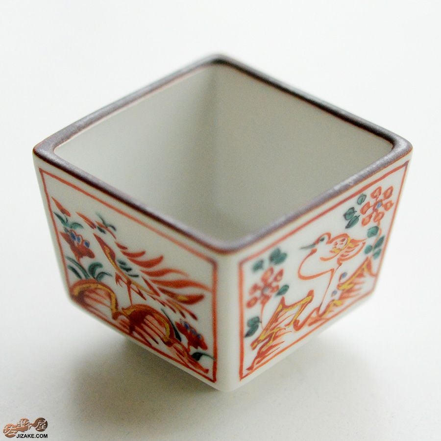 箱入】三華（みか）枡 赤絵 鳥 | 日本酒専門店 佐野屋 JIZAKE.COM