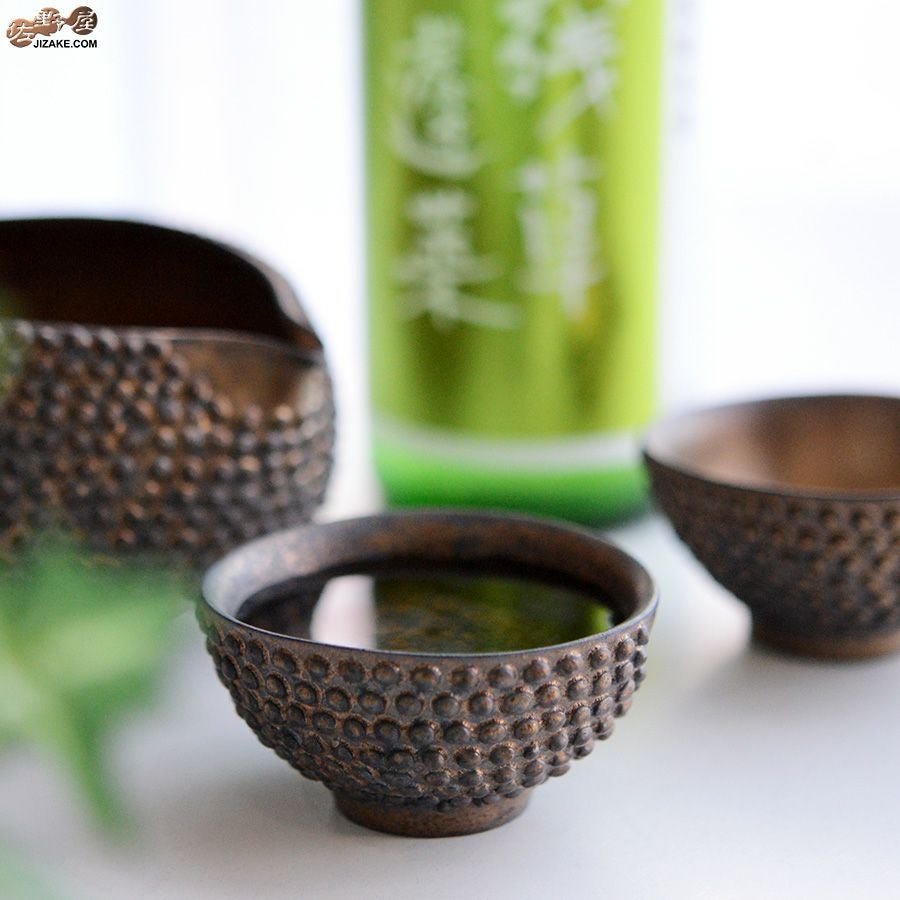 陶芸家　谷口純一 【簡易ラッピング】谷口純一作　螺髪（らほつ）ぐい呑み丸