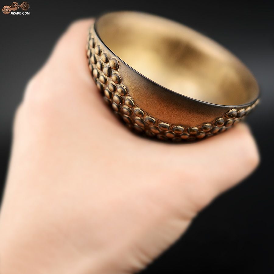 陶芸家　谷口純一 【簡易ラッピング】谷口純一作　螺髪（らほつ）ぐい呑み丸