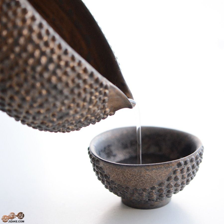 陶芸家　谷口純一 【簡易ラッピング】谷口純一作　螺髪（らほつ）ぐい呑み丸