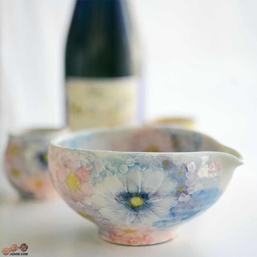 瀬戸焼 【箱入り】野村晃子 花酒器 片口　