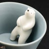 陶磁器 楽土(らくど) シロクマの熊五郎 グレー　いい湯だな