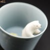 陶磁器 楽土(らくど) 【箱入】シロクマの熊五郎 グレー　いい湯だな＆こんばんは　2個セット