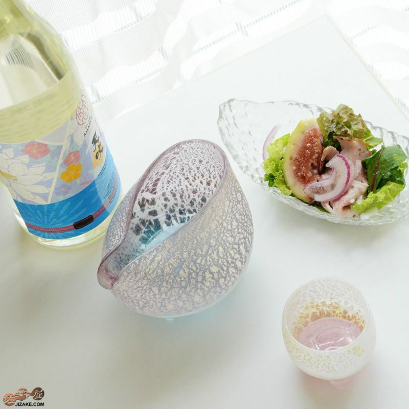 SUN GLASS STUDIO KYOTO 【箱入】風のしらべ　雪いちご　酒盃