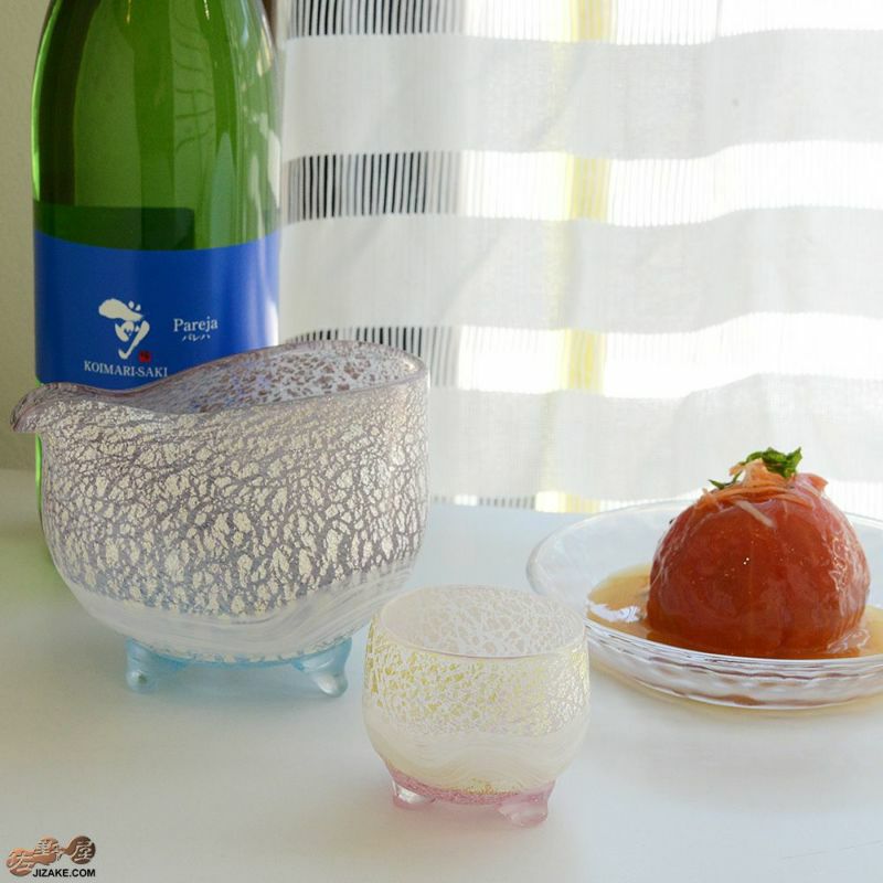 SUN GLASS STUDIO KYOTO 【箱入】風のしらべ　雪いちご　酒盃