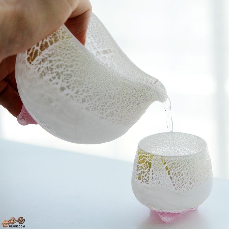 SUN GLASS STUDIO KYOTO 【箱入】風のしらべ　雪いちご　酒盃