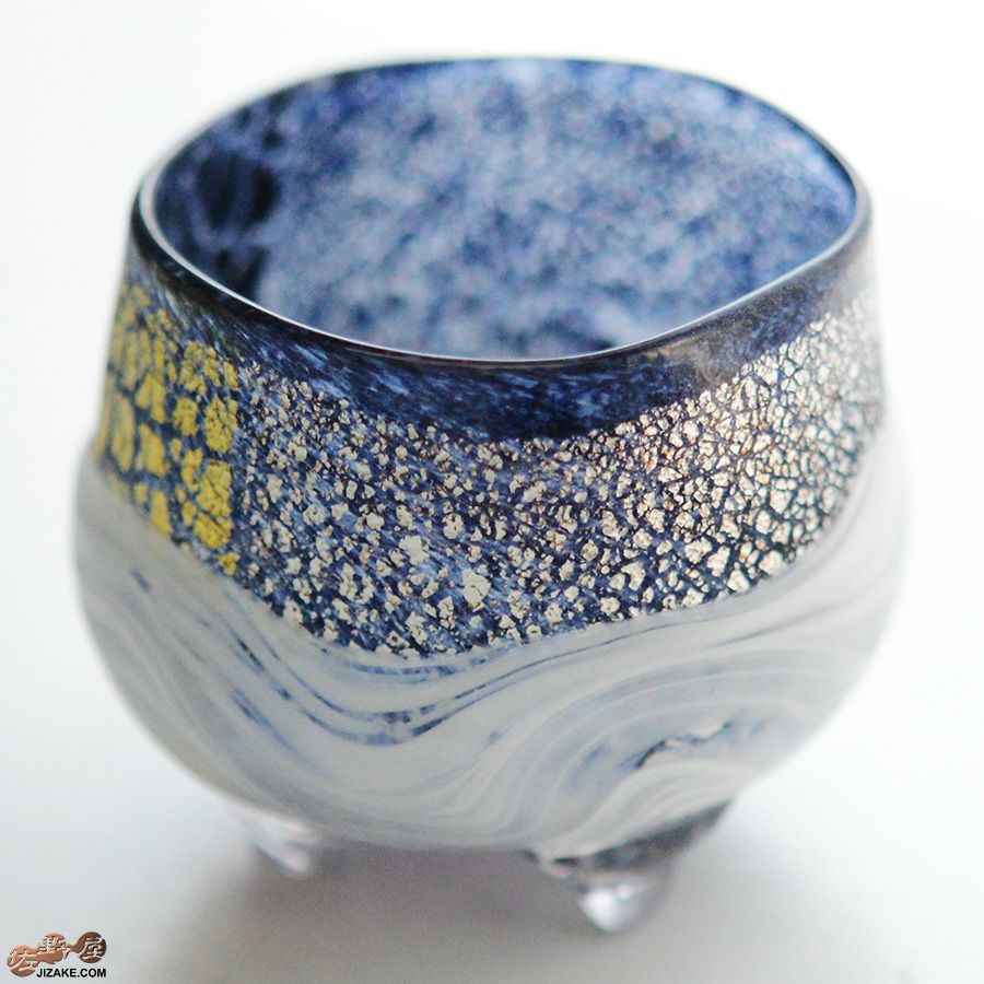 SUN GLASS STUDIO KYOTO　【箱入】風のしらべ　夜叉　底薄紫　酒盃