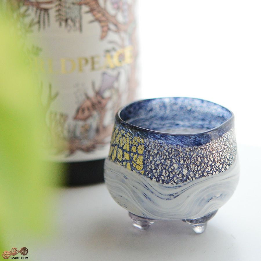 SUN GLASS STUDIO KYOTO　【箱入】風のしらべ　夜叉　底薄紫　酒盃