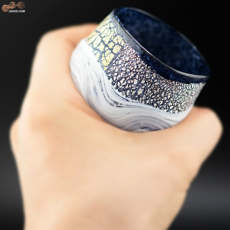 SUN GLASS STUDIO KYOTO　【箱入】風のしらべ　夜叉　底薄紫　酒盃