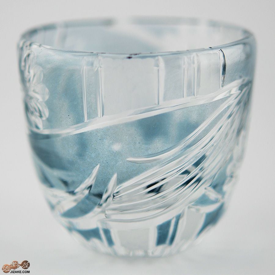 【箱入り】塩原清夏　切子ぐいのみ　クジラ