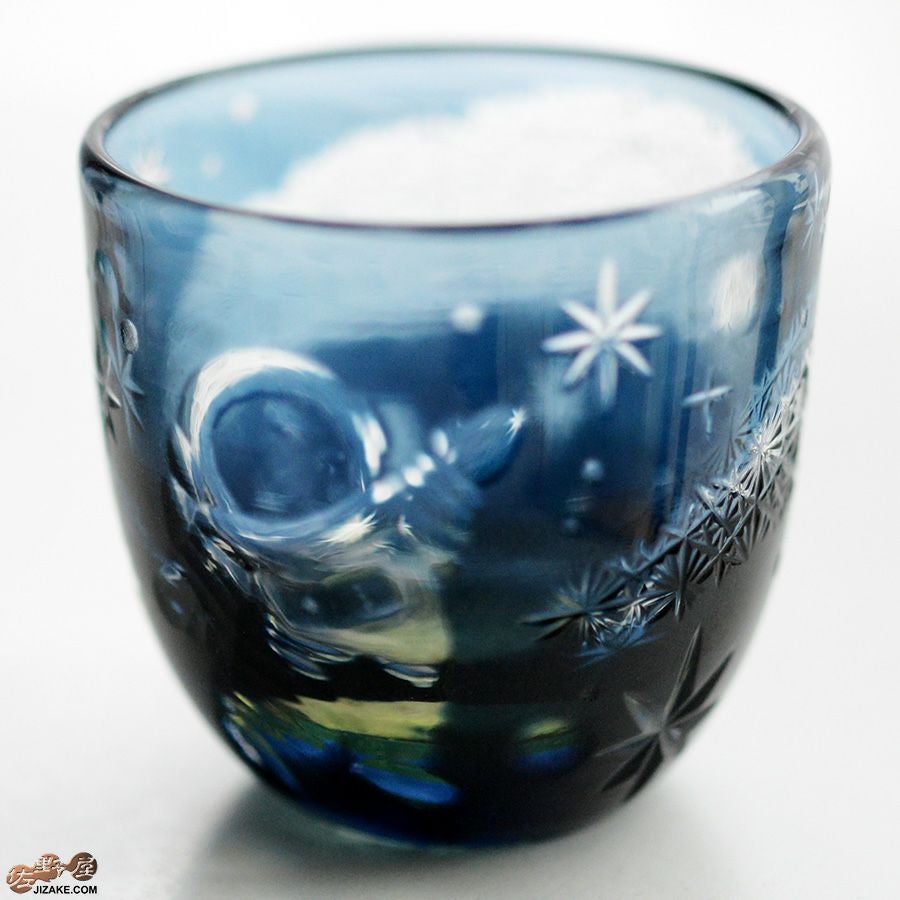 【箱入り】塩原清夏　切子ぐいのみ　宇宙飛行士