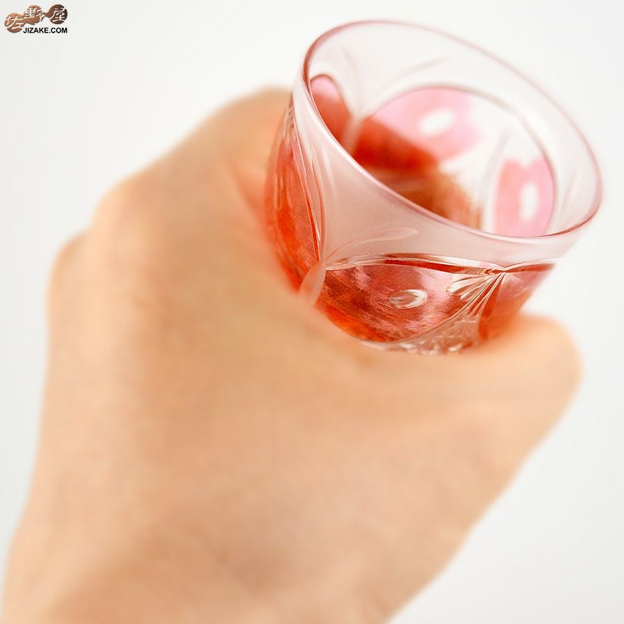 【箱入り】塩原清夏　切子ぐいのみ　蝶