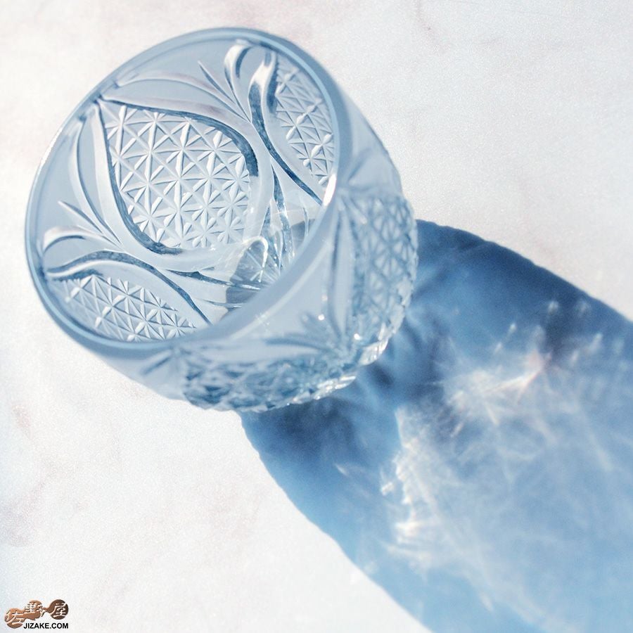 【箱入り】塩原清夏　切子ぐいのみ　雪嶺