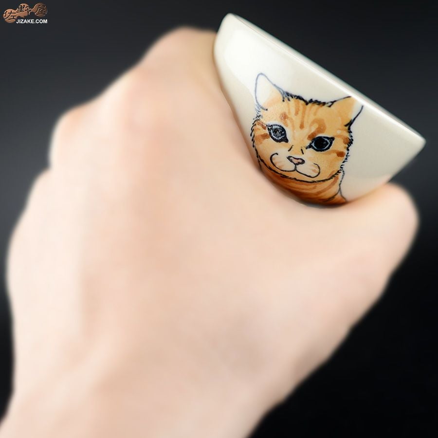 【箱入】永野健二　猫５ ぐい呑み