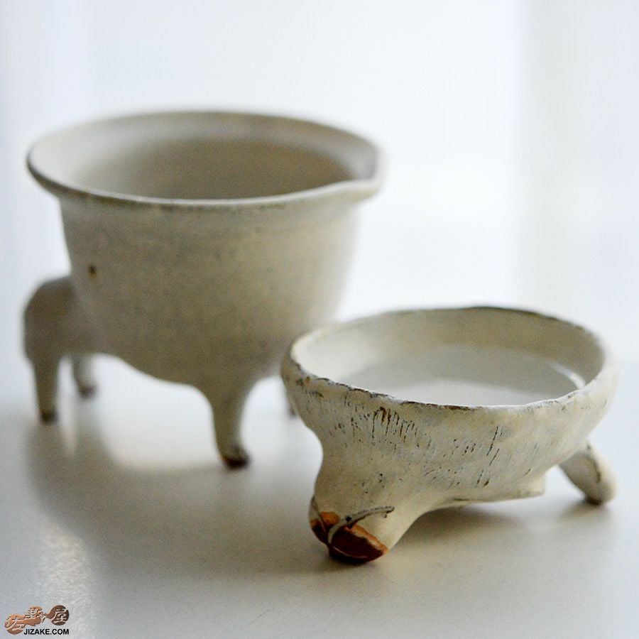 村上直子・白井隆仁　【箱入】器のしごと 片口・盃セット　シロクマ