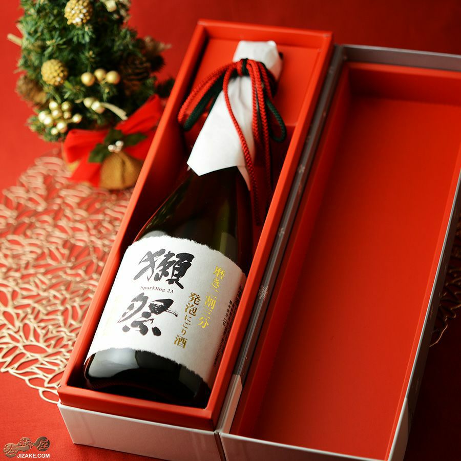 ◇【箱入】獺祭 磨き二割三分 発泡にごり酒 クリスマスカートン入り