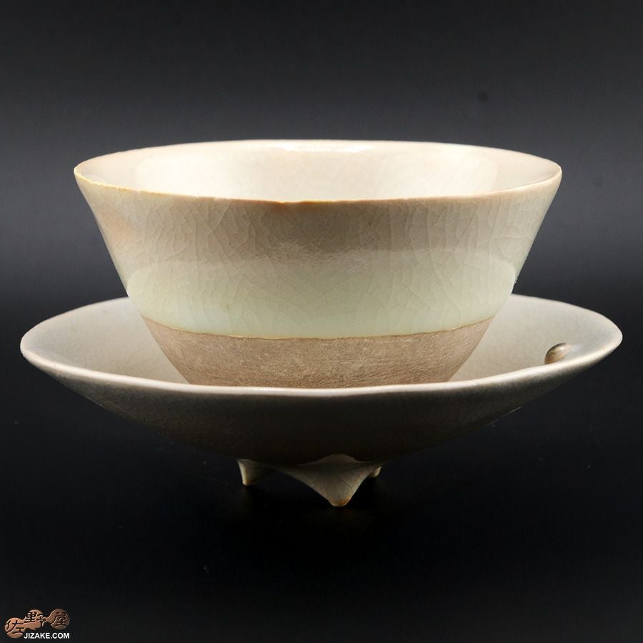 アントノヴァマリコ　銀彩盃　三つ足　盃・台セット　白磁