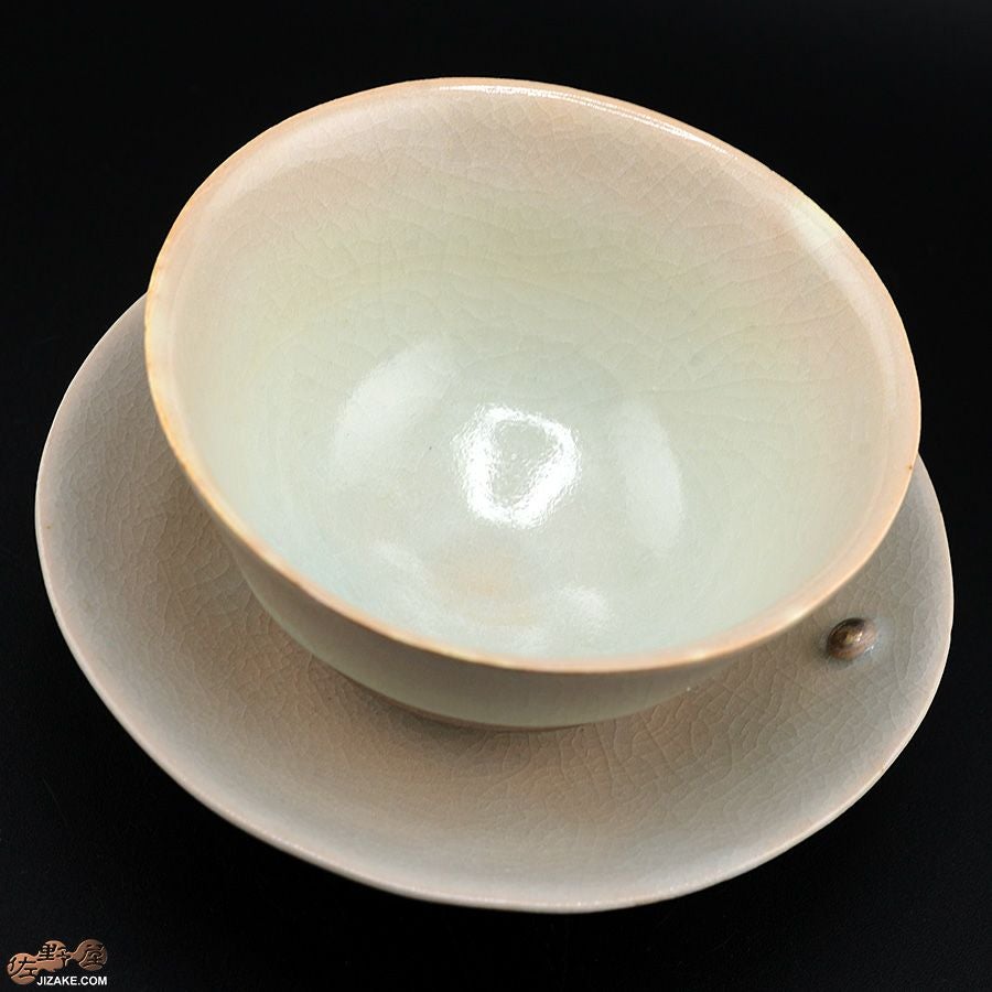 箱入】アントノヴァマリコ 銀彩 三つ足 盃・台セット 青白磁 | 日本酒