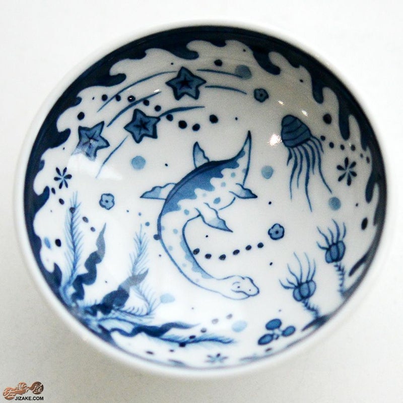 KoneKoneLabCue 染付盃　プレシオサウルス