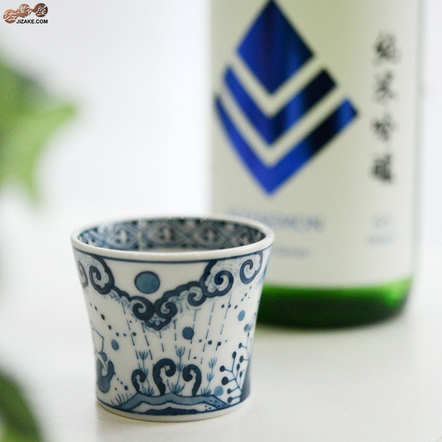 KoneKoneLabCue 染付ぐい呑み　トリケラトプス