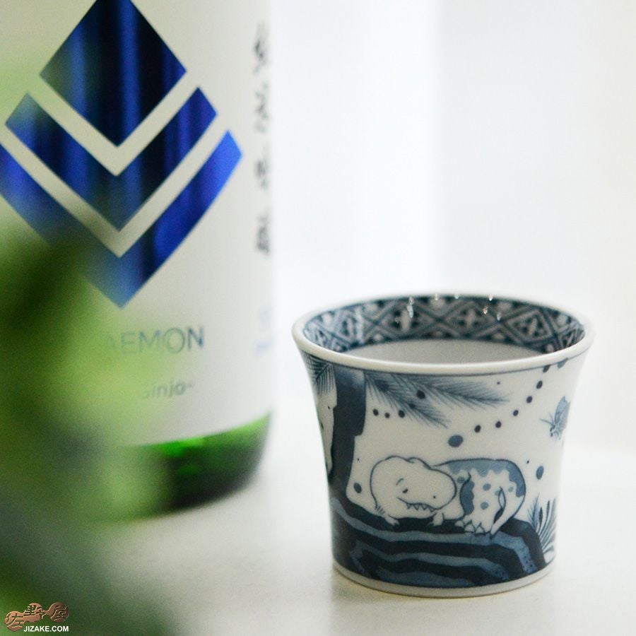 KoneKoneLabCue 染付ぐい呑み　ティラノサウルス