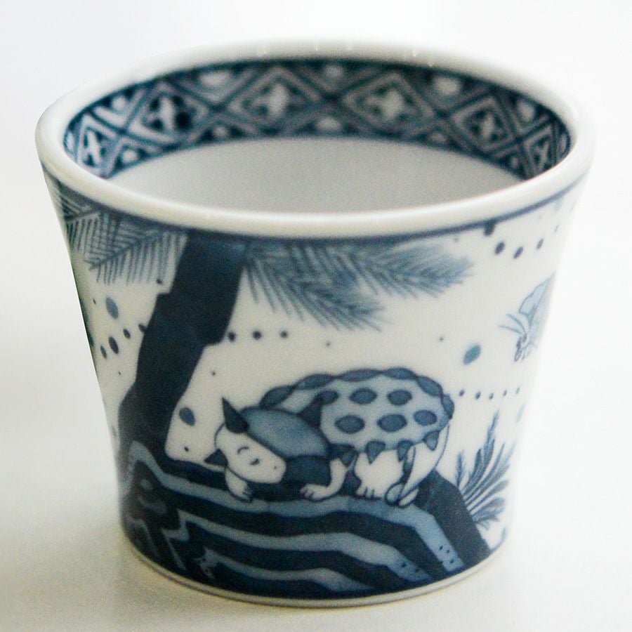 KoneKoneLabCue 染付ぐい呑み　アンキロサウルス