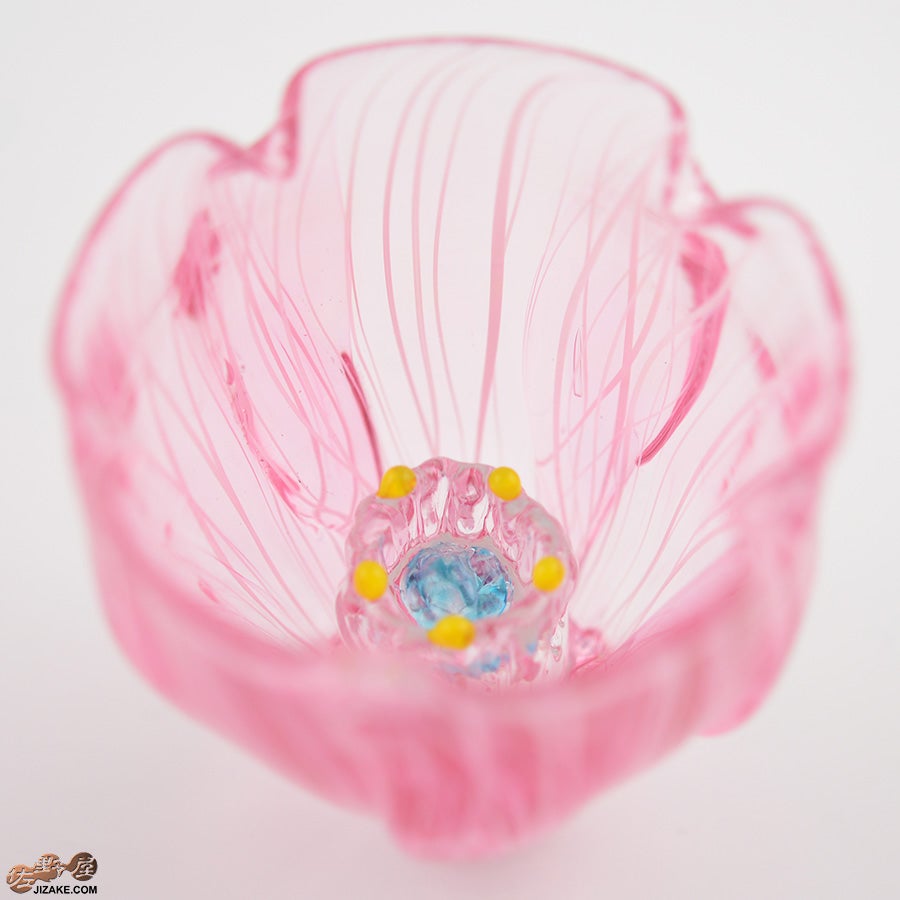 湯浅明子 お花のぐい呑み 濃ピンク