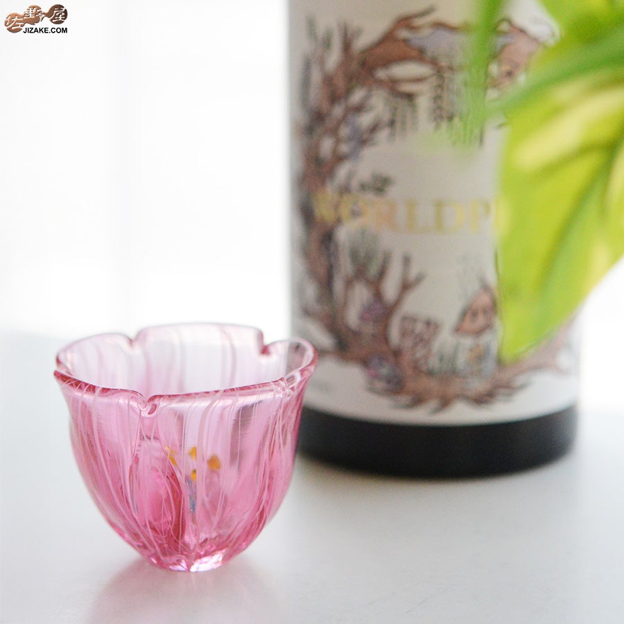 箱入】湯浅明子 お花のぐい呑み 濃ピンク | 日本酒専門店 佐野屋