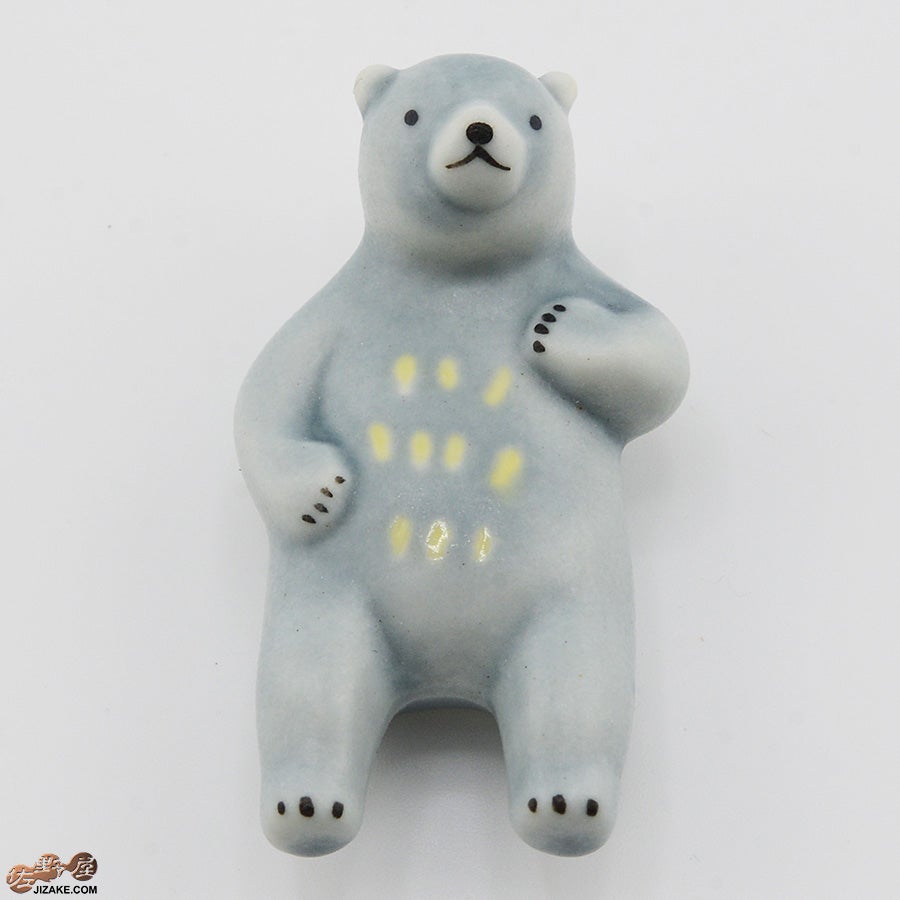 陶磁器 楽土(らくど)　シロクマの熊五郎 箸置き　グレー