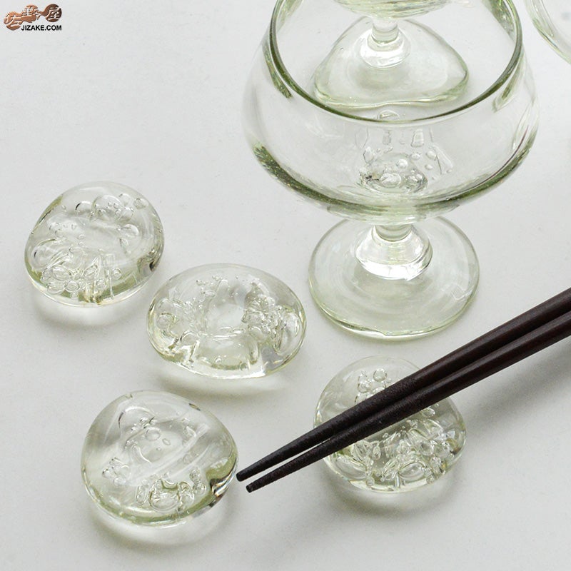glassimeca　神永朱美　琵琶湖彩　箸置き（薄緑）