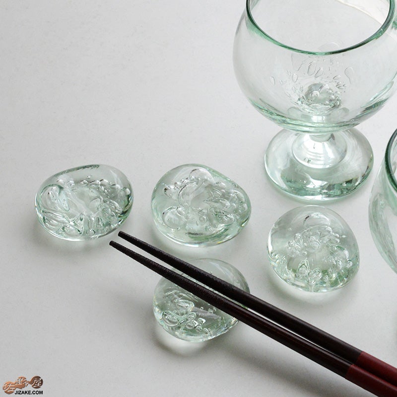 glassimeca　神永朱美　琵琶湖彩　箸置き（水色）
