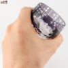 JOEglass　切子丸杯　戯れ猫　紫　ごろん　けりけり