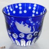 JOEglass　切子天開杯　戯れ猫　けりけり　ルリ　小