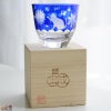 JOEglass　切子天開杯　戯れ猫　ちょいちょい花　ルリ