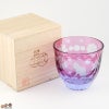 JOEglass　切子天開杯　戯れ猫　ちょいちょい花　金赤×ネオジウム