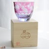 JOEglass　切子天開杯　戯れ猫　ちょいちょい花　金赤×ネオジウム