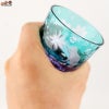 JOEglass　切子天開杯　戯れ猫　ちょいちょい花　グリーン×ネオジウム